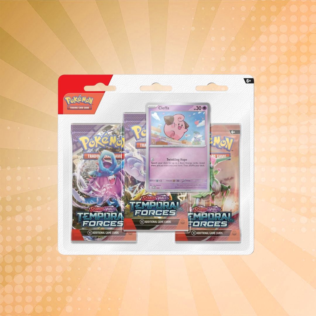 Pokémon TCG: Scarlet & Violet-Temporal Forces 3 Booster Packs & Cleffa Promo Card