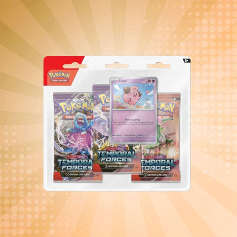 Pokémon TCG: Scarlet & Violet-Temporal Forces 3 Booster Packs & Cleffa Promo Card