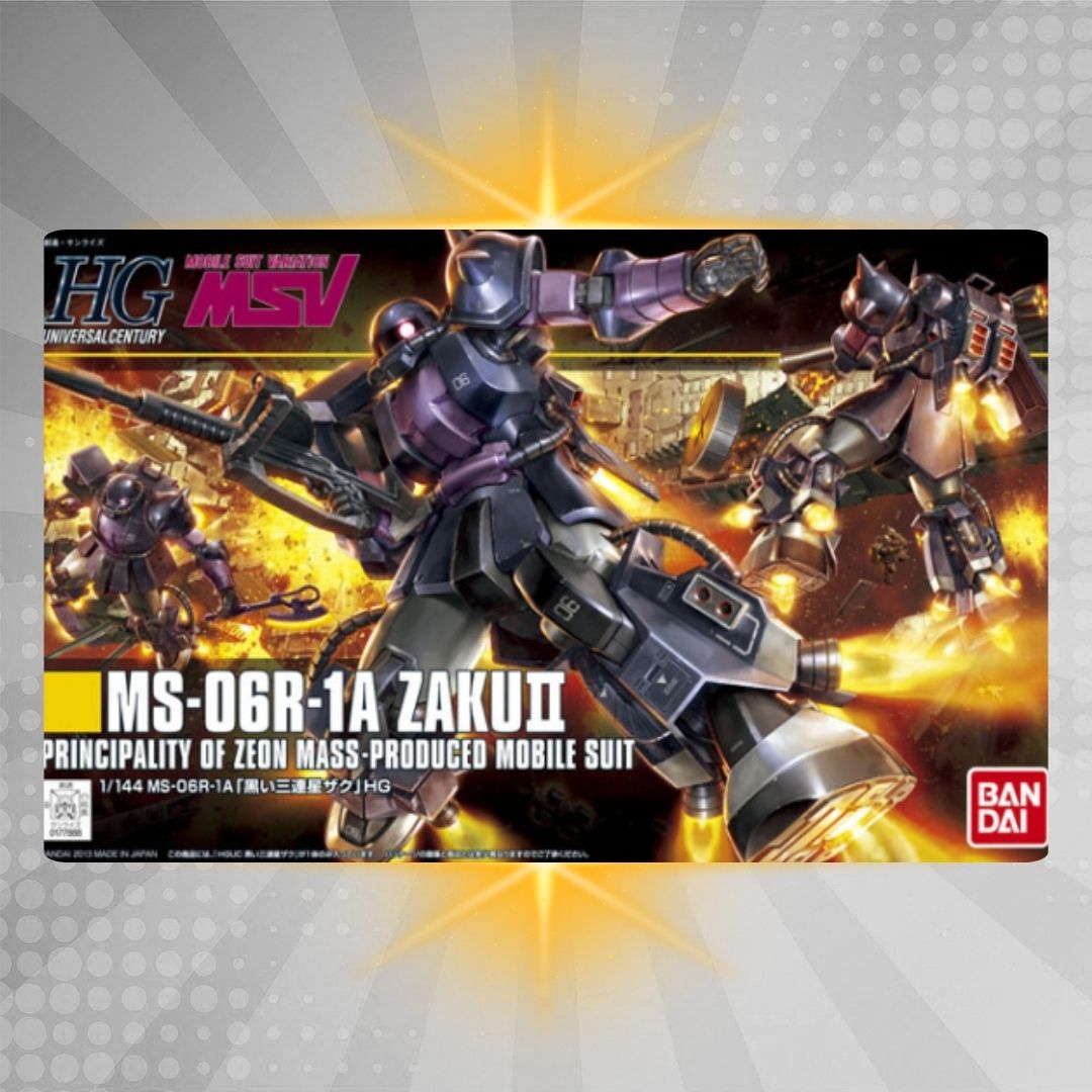 BANDAI Hobby HGUC 1/144 #151 MS-06R-1A Zaku II Black Tristars