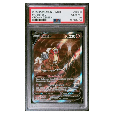 [1 :100 PokéKey] PSA 10 Entei V - Crown Zenith: Galarian Gallery