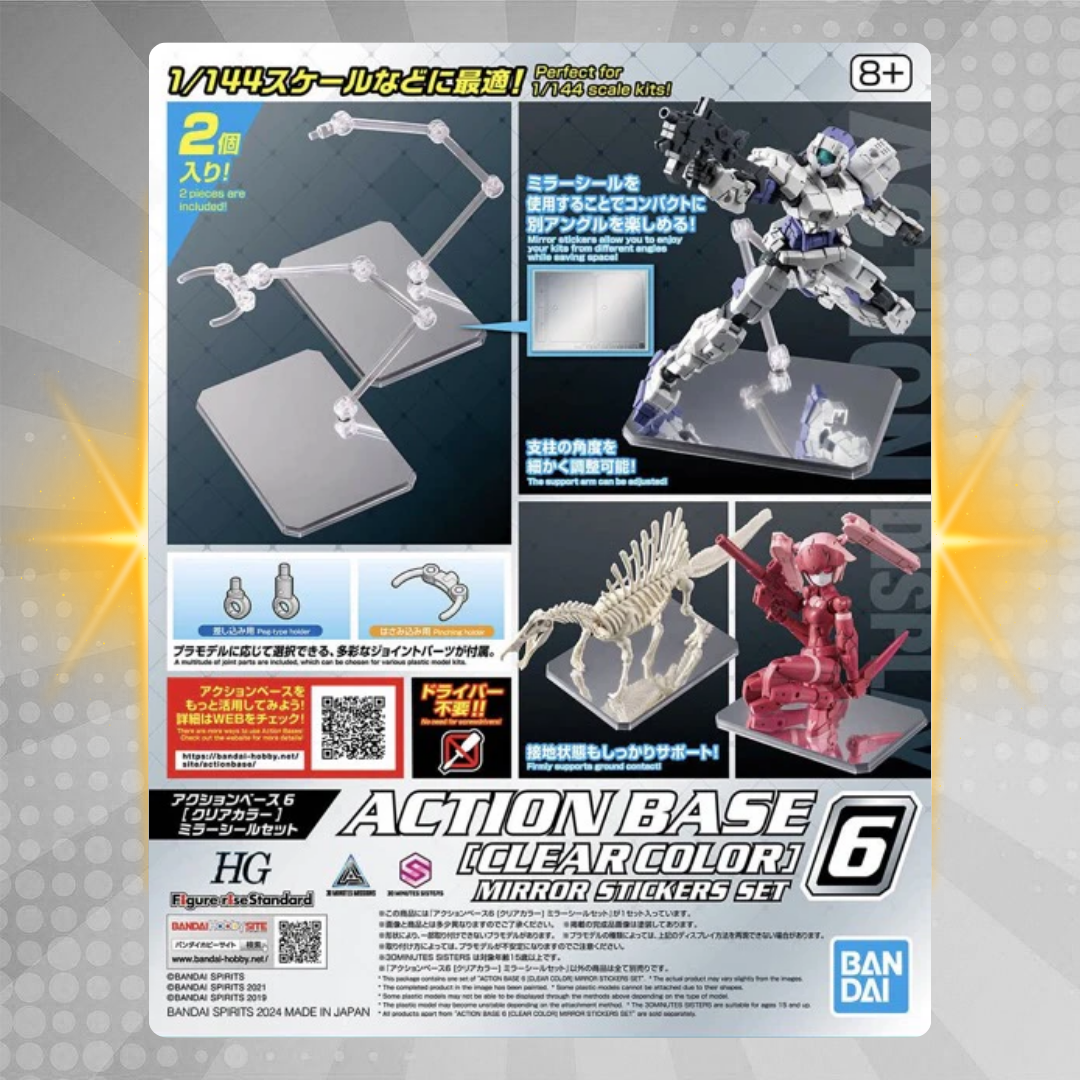 BANDAI Hobby Action Base 6 [Clear Color] Mirror Stickers Set [Set of 2]