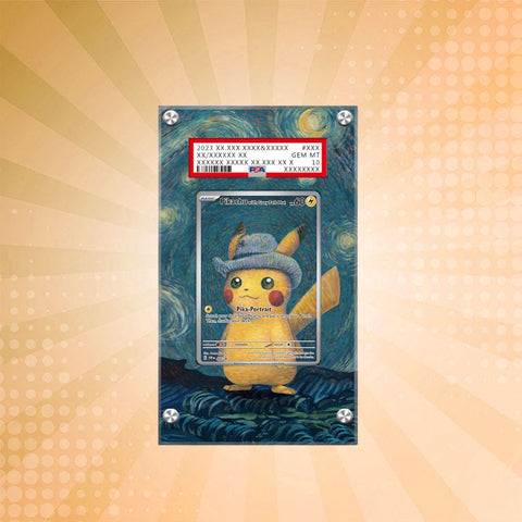 Pikachu With Grey Felt Hat - Pokémon Extended PSA Artwork Protective Display Case